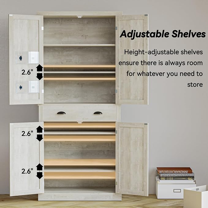 IRONCK Storage Cabinet with Drawers and Doors for Living Room and Entryway | Open Shelves, Adjustable shelves, Organized essentials