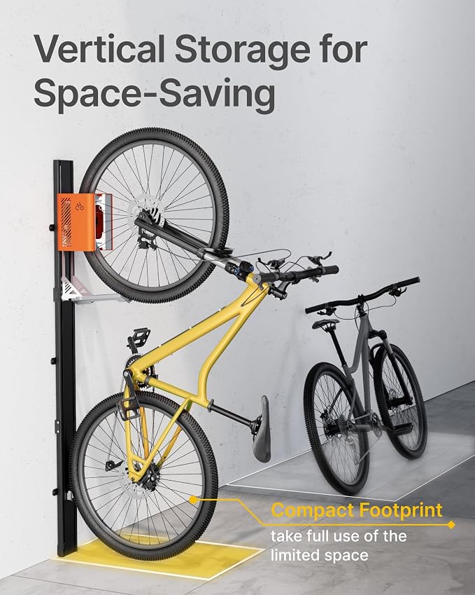 monTEK Automatic Lift Bike Rack Up to 71LBS, BO | Heavy-Duty Vertical Wall Bike Rack,Fits 24-29" Tires,Effortless Lifting,Easy Install,Space-Saving Storage for Garage,Shed