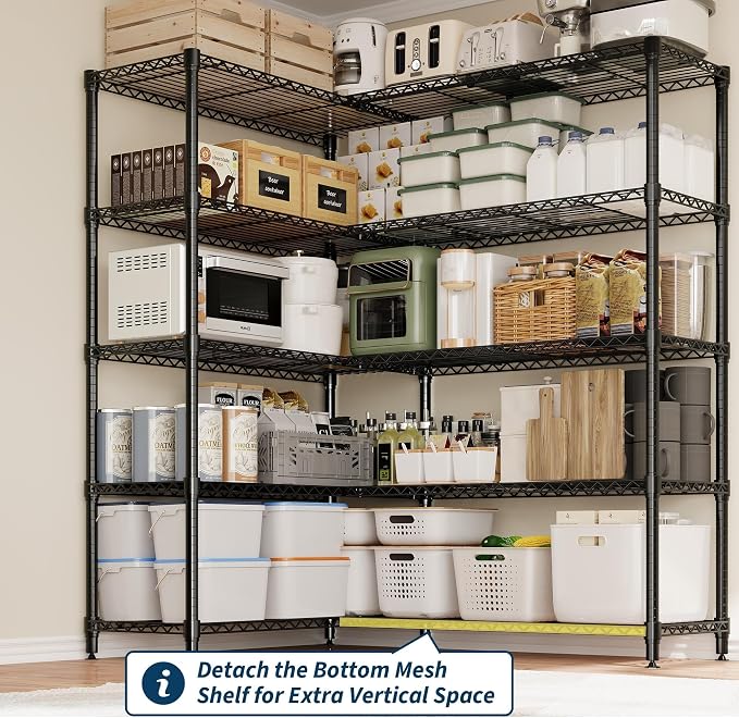 Garvee 5-Tier Storage Shelves 70" H Metal Garage Shelving Unit for Kitchen |