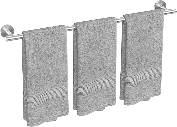 USHOWER Brushed Nickel Bath Towel Bar, 30-Inch Towel Racks for Bathroom | Thicken SUS304 Stainless Steel Towel Rod, Towel Holder Wall-Mounted, Modern Home Decor (Total Length 32-Inch)