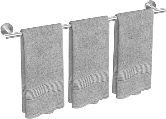 USHOWER Brushed Nickel Bath Towel Bar, 30-Inch Towel Racks for Bathroom | Thicken SUS304 Stainless Steel Towel Rod, Towel Holder Wall-Mounted, Modern Home Decor (Total Length 32-Inch)