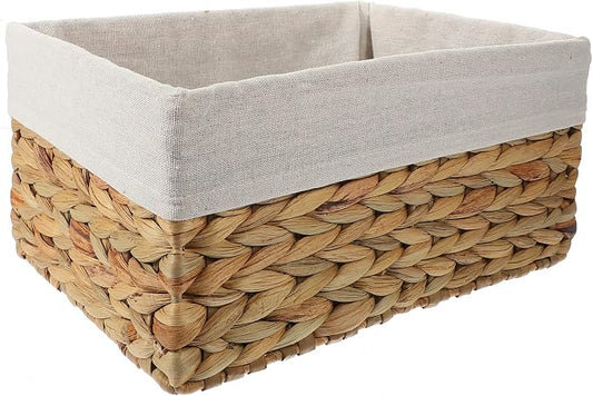 Cabilock Woven Straw Storage Basket for Organizing Sundries Decorative Basket for Bathroom Home Decor Natural Handmade Design for Items Chic Farmhouse Style