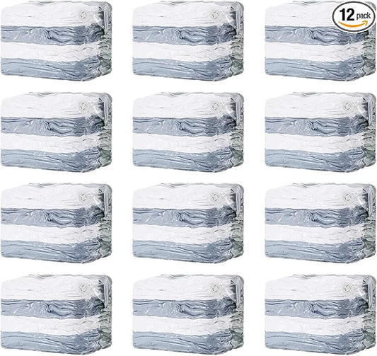 TAILI 12 Pack Vacuum Storage Bags, Jumbo Cube 31x40x15 Inch, Cream | Extra Large Vacuum Seal Bags for Comforters, Blankets, Bedding, Clothing, No Pump Compression Cube, Space Saver Storage