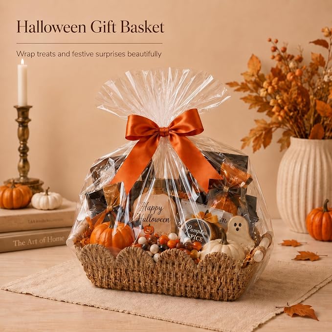 Coeusy 2 Pack Gift Basket, Cute Scalloped Basket with Handles, Decorative Basket for Display,Snack,Shelves, Natural