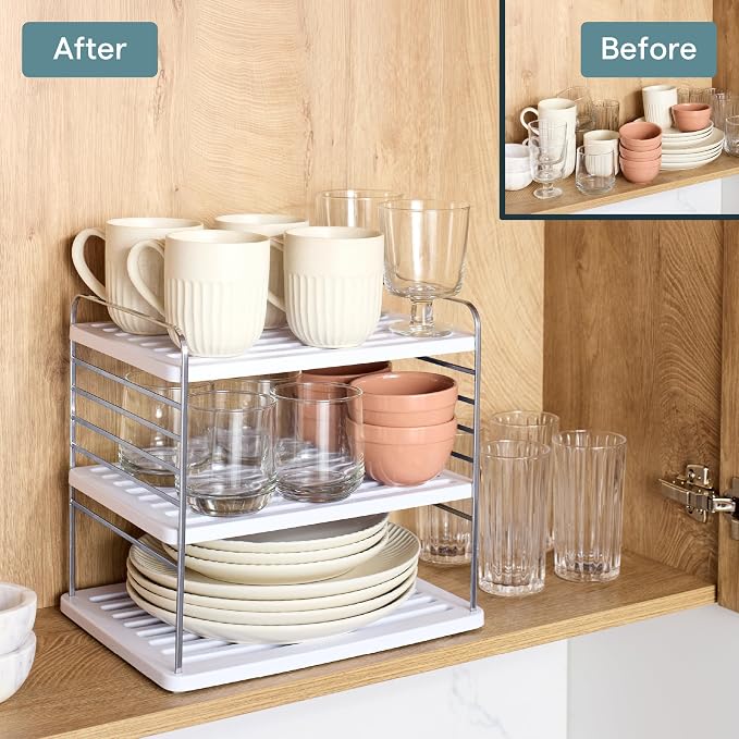 YouCopia UpSpace Cabinet Box Organizer Large, Adjustable Foil Wrap Shelf