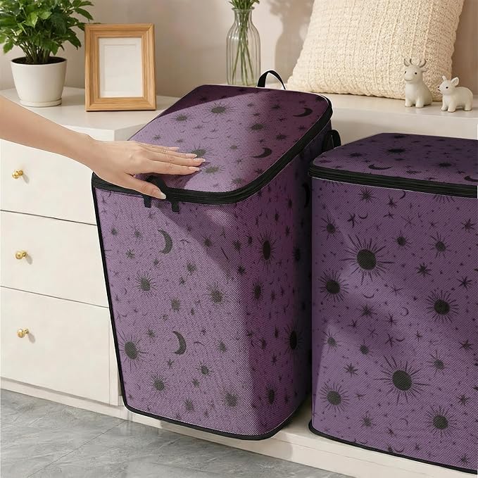 2pcs blanket storage bag for under bed,closet organizers 95L | clothing sweater sheet bedding comforter duvet quilt pillow toy storage bags with lids,dorm room essentials for containers