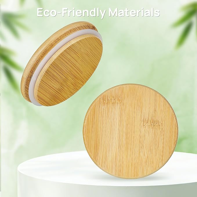 Vtopmart 74oz/27oz/20oz Glass Food Jars with Airtight Bamboo Lids, 3 Pack | Glass Pantry Storage Containers for Pasta, Nuts, Coffee Beans, Cereal, Canisters Set for Pantry Organization, BPA Free