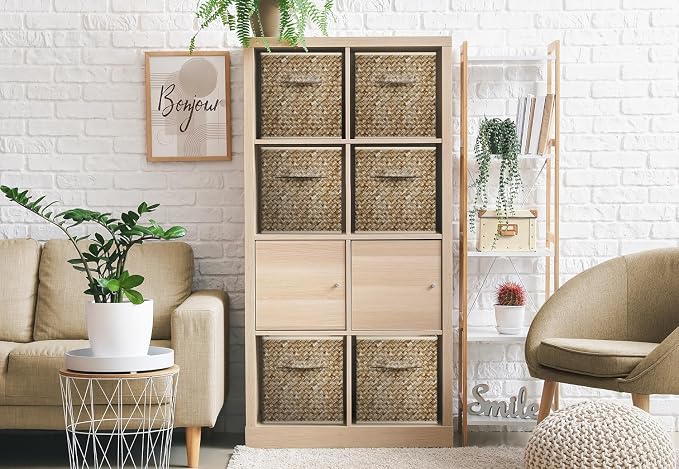 Sorbus Foldable Storage Bins - 11 Inch Sturdy Collapsible Fabric Storage Cubes with Handle - 4 Baskets for Organizing Clothes & Toys - Organization & Storage Baskets for Shelves, Pantry, Closet, Cubby