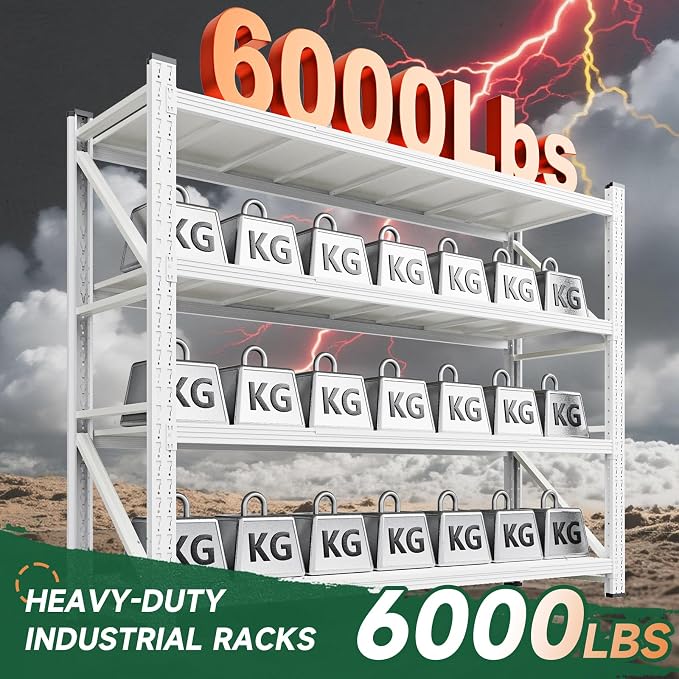 Letaya 6000LBS Storage Shelves Heavy Duty,79" W Garage Shelving Units, 4 Tier Adjustable Utility Rack Shelf,Large Metal Industrial Shelves,for Shop,Warehouse,Basement (79" W x 24" D x 79" H)