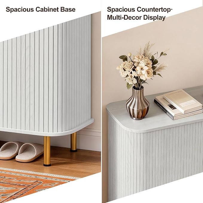 DHH Shoe Storage Cabinet with Sliding Door, 6-Tier Shoe Cabinet with Adjustable Shelves, Modern Freestanding Shoe Storage Organizer for Entryway, Hallway, Living Room (Washed Grey, 47 ")