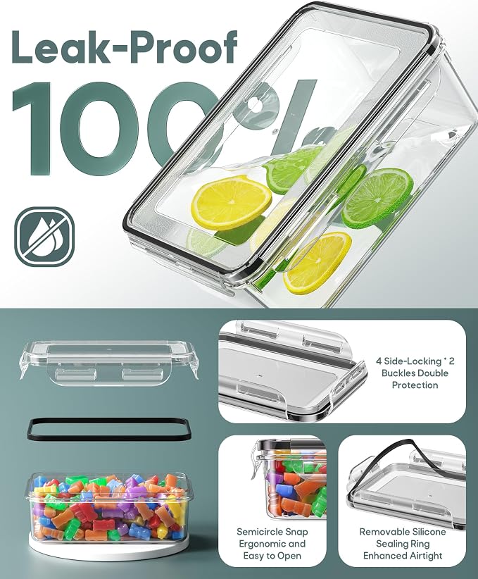 70 PCS Food Storage Containers with Lids Airtight, (35 Lids & 35 Containers) Leak proof Containers Set for Kitchen, Meal Prep, BPA-Free, PVC-Free Plastic, Microwave/Dishwasher Safe, Extra Labels & Pen