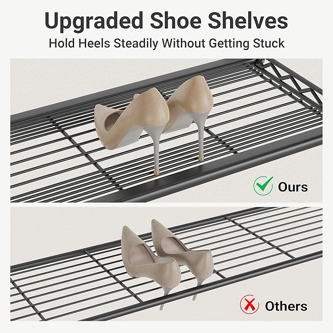VIPEK V2S Heavy Duty Clothes Rack Portable Closet Organizer, Black | Closet System with 6 Tiers Adjustable Wire Shelves Shoe Shelves Metal Freestanding Clothing Rack for Walk-in Closet 750LBS