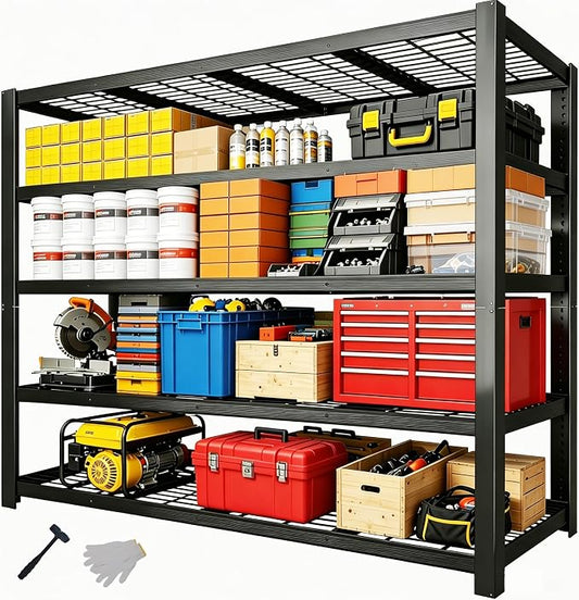 84" H Heavy Duty Wire Garage Shelving, 5-Tier Adjustable Industrial Metal Storage Shelving Unit,Standing Storage Rack for Warehouse and Basement, 24" D x 55" W x 84" H