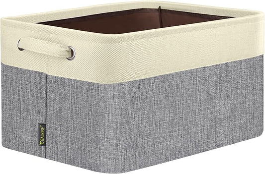 BALEINE 1 Pack Fabric Closet Storage Bins for Shelves, Linen Closet Organizers and Storage, Decorative Baskets for Organizing, Shelf, Clothes, Home, Office (Grey, 17''x13''x10.5'')