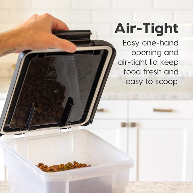 IRIS USA Dog Food Storage Container, 2-Pack, Up to 10 lbs, Black