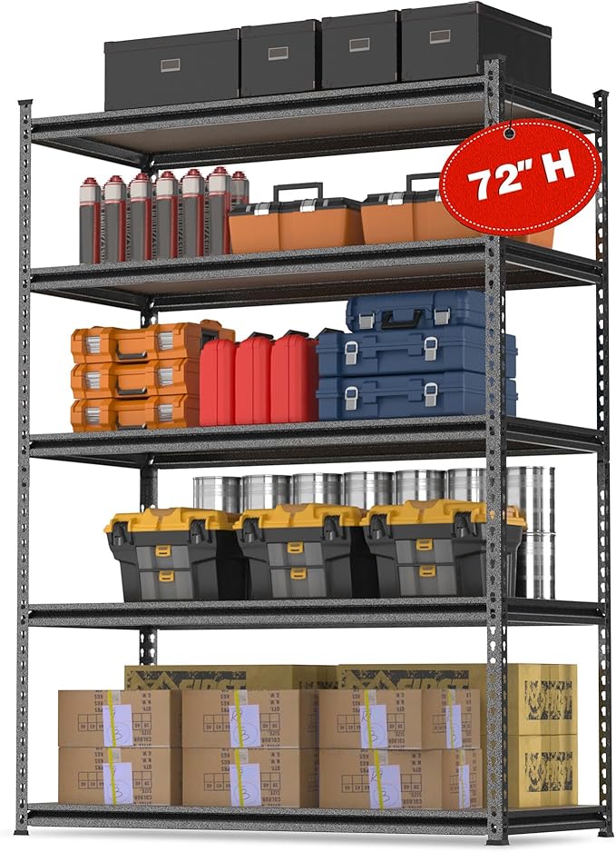 WORKPRO 5-Tier Adjustable Metal Shelving, 36”Wx18”Dx72”H,4000LBS Capacity