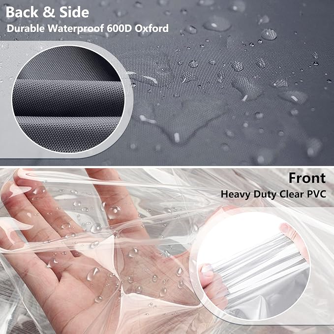 Waterproof Shelf Cover,600D Heavy Duty Dustproof Storage Wire Rack Covers,Outdoor Shelving Covers for Wire Shelves with Zipper 36''x14''x72'',Clear Front.