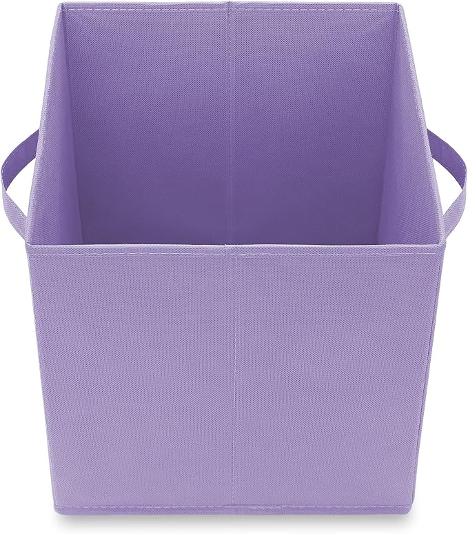 Casafield Set of 6 Collapsible Fabric Cube Storage Bins, Lavender - 11" Foldable Cloth Baskets for Shelves, Cubby Organizers & More
