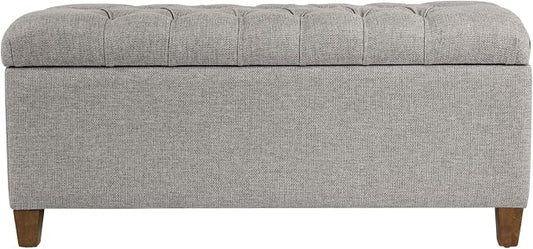 HomePop Ainsley 40" Storage Ottoman Bench - Gray Fabric