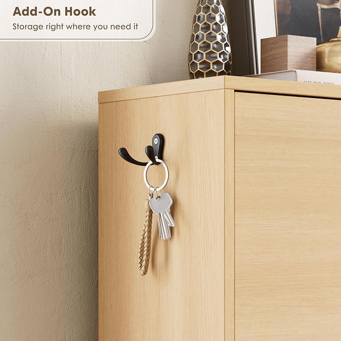 Nicetree Shoe Storage Cabinet, Slim Shoe Cabinet, Hidden Shoe Rack Cabinet, Shoe Storage Cabinet for Entryway, Hallway, Foyer, Natural Oak
