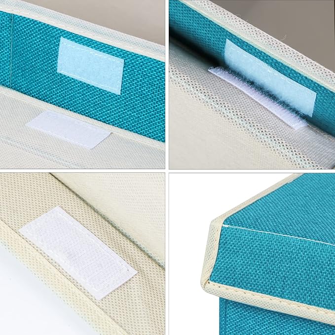 Large Toy Box Chest Storage with Flip-Top Lid, Kids Toy Storage Bin Boxes | Toy Chest with Rivets Handles for Kids, Boys, Girls, Nursery, Playroom, Living Room, Bedroom, 25"x 13" x 16" (Linen Teal)