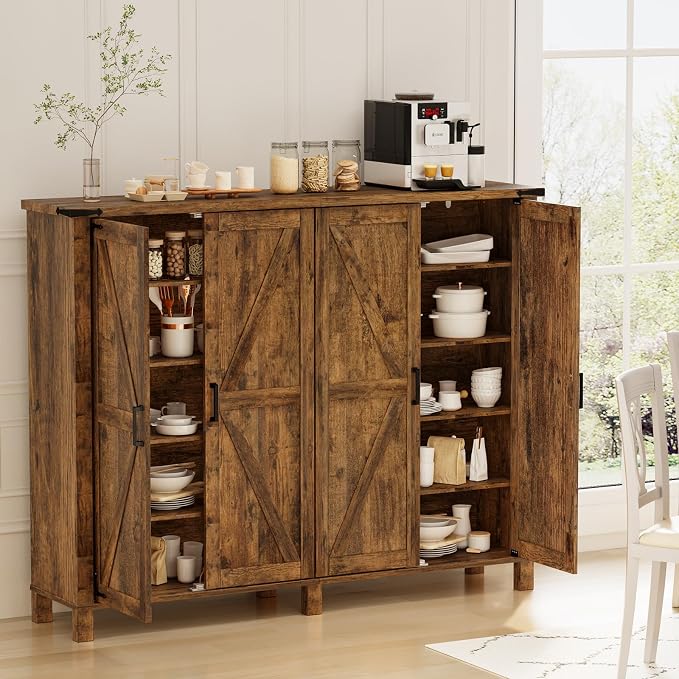ALLSTAND 5-Tier Large Shoe Cabinet with 4 Doors, Entryway Shoe Rack Shoe Storage Cabinet with Adjustable Shelves & Anti-tip Fitting for Entryway, Living Room, Closet