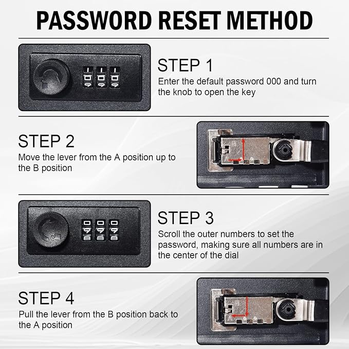 Key Box Wall Mount, 60 Steel Locking Key Cabinet Wall Mount, Combination Lock Box with Code, Hooks and Label Stickers