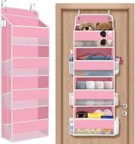 1Pack Over The Door Organizer Large Capacity Hanging Storage Room Organizer | 40 lb Capacity, Ultra-Sturdy, Foldable, Mesh Design with Clear Window, Space-Saving Organizer for Pantry, Nursery & Closet