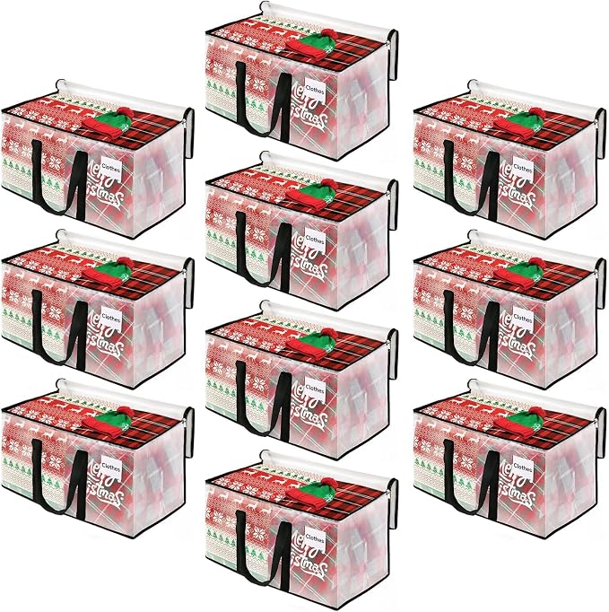 BlissTotes Moving Bags, 76L 10-Pack Storage Bags, Moving Boxes | Moving Box Heavy Duty Extra Large, Moving Totes with Zipper, Large Packing Bag with Reinforced Handles, Packaging Moving
