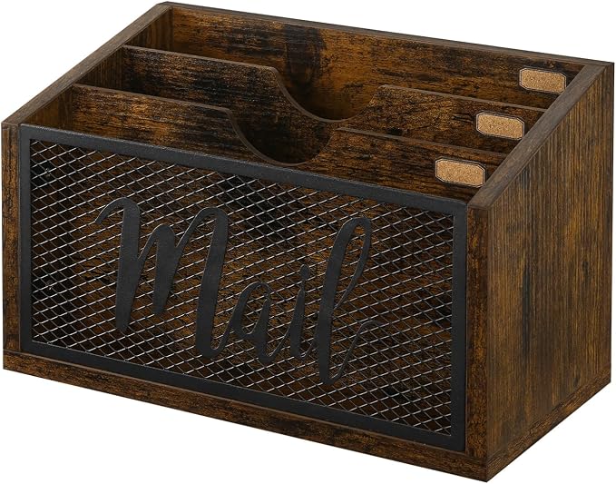 YINMIT Mail Organizer Countertop, Mail Holder, Mail Sorter for Desk, Desktop Mail Basket, Mail Organizer Wall Mounted, Office Desk Organizers and Accessories for File Paper Folder