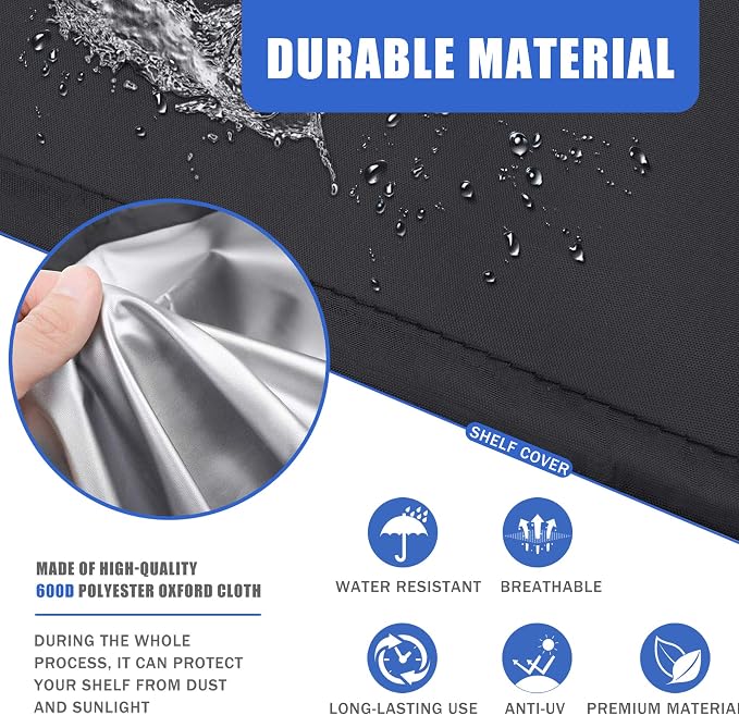 Wire Shelf Cover 36x18x72 Heavy Duty 600D Waterproof Dustproof Zipper | long-lasting use, easy-access zipper design keeps shelves covered and organized