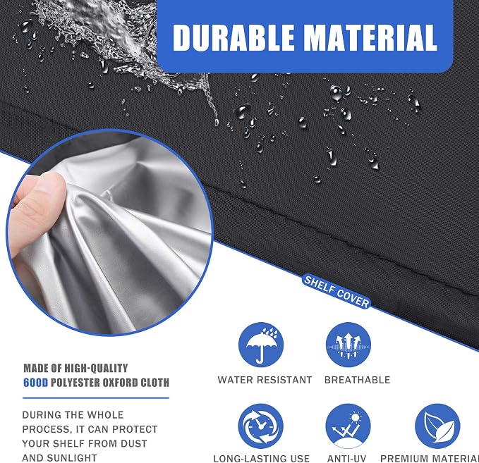 Wire Shelf Cover Waterproof Dustproof Storage Rack Cover with Zipper | door protects garage storage racks from dust, moisture and dirt for cleaner organization