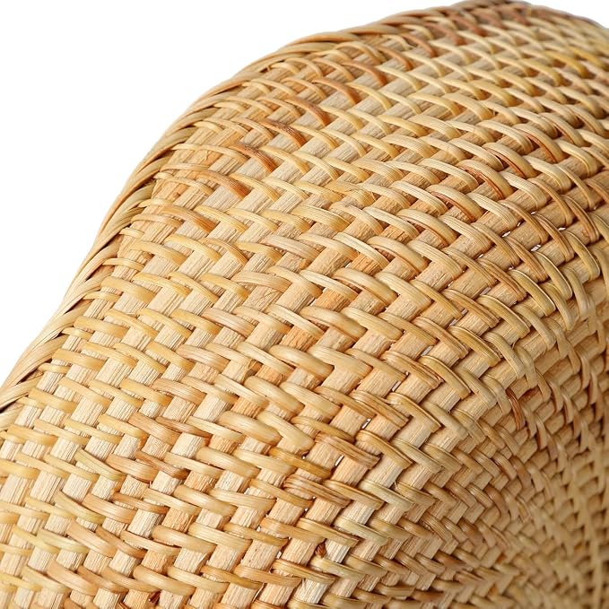 YANGQIHOME Rattan Bread Basket, Round Fruit Baskets, Wicker Storage Bowls, Natural Woven Serving Basket Bowls, Decorative Baskets for Kitchen Counter Organizing (Natural L)