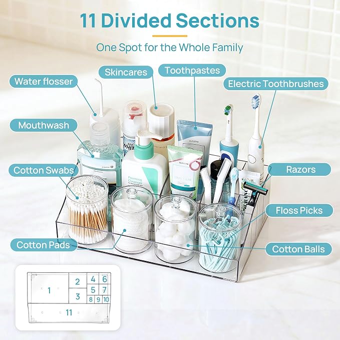 Vtopmart 5 PCS Bathroom Countertop Organizer Sets