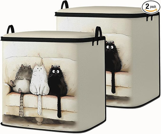2pcs blanket storage bag for under bed,closet organizers 95L | clothing sweater sheet bedding comforter duvet quilt pillow toy storage bags with lids,dorm room essentials for containers