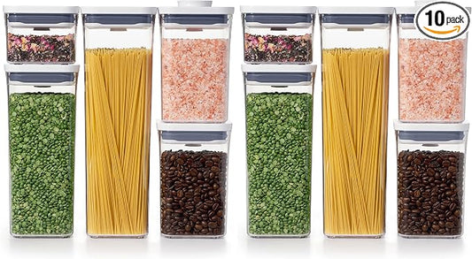 OXO Good Grips Storage Container Airtight | Stackable | For Pantry Organization | Dishwasher Safe | 5 Piece Set, Pack of 2