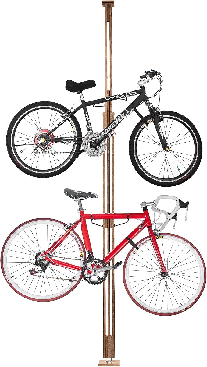 RAD Cycle Woody Bike Stand Bicycle Rack Storage or Display Holds Two Bicycles and is Constructed of Stylish Hard Wood