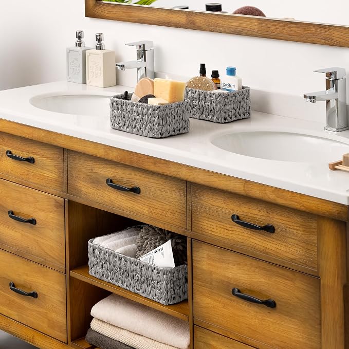 Granny Says Small Wicker Baskets For Organizing, Wicker Storage Baskets | Small Woven Storage Baskets for Shelf, Rattan Basket For Organizing, Wicker Basket Set, 3-Pack Small Waterproof Baskets