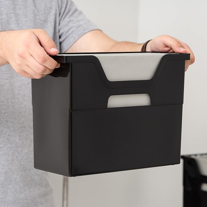 IRIS USA 6-Pack Medium Desktop File Box with Open Lid, Black | Organize paperwork, mail, magazines, and office supplies with portable storage for desks, classrooms, and home workspaces
