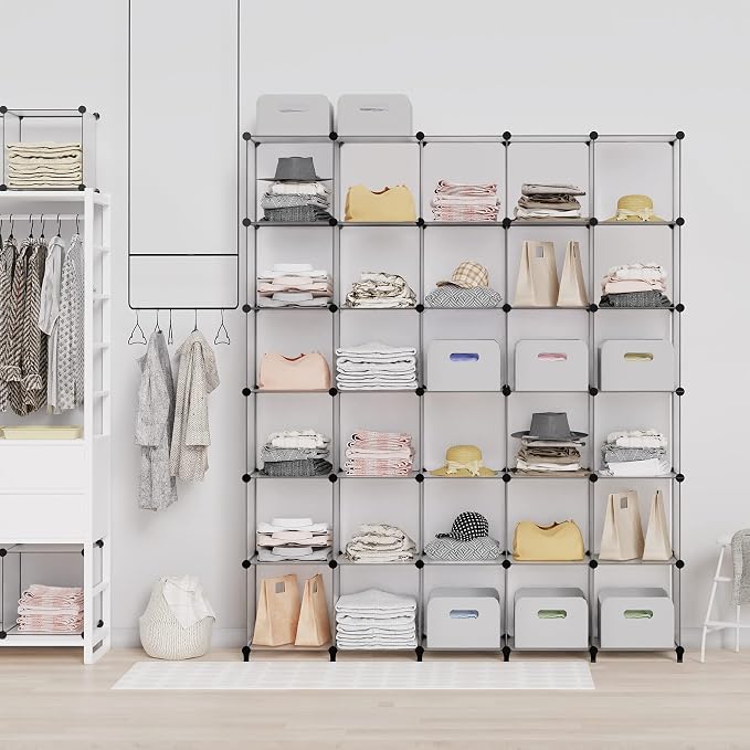 HOMIDEC Closet Organizers and Storage, 9 Cube Storage Organizer, Portable Closet Organizer Storage Cubes Shelves for Clothes, Bedroom, Wardrobe, Kids Room, Bathroom, Transparent | Portable Closet Organizer, Storage Cubes Shelves, for Bedroom, Kids Room...