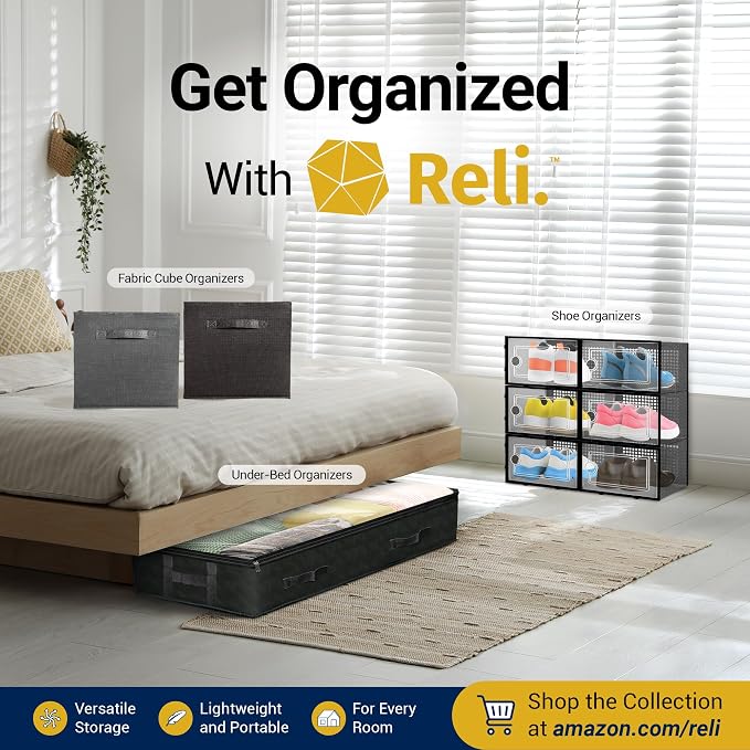 Reli. Moving Bags Heavy Duty (8 Pack) Clear, Extra Large Totes | For Storage & Packing | Small Space & Dorm Room Essentials | Packing Bags w/ Handles & Zippers | Alternative to Moving Boxes