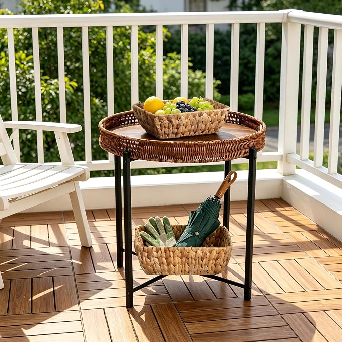 Small Wicker Baskets for Organizing 2 Pack, Hand Woven Baskets for Storage, Towels and Toilet Paper Organization, Woven Gift Basket,Countertop Baskets Set for Organizing
