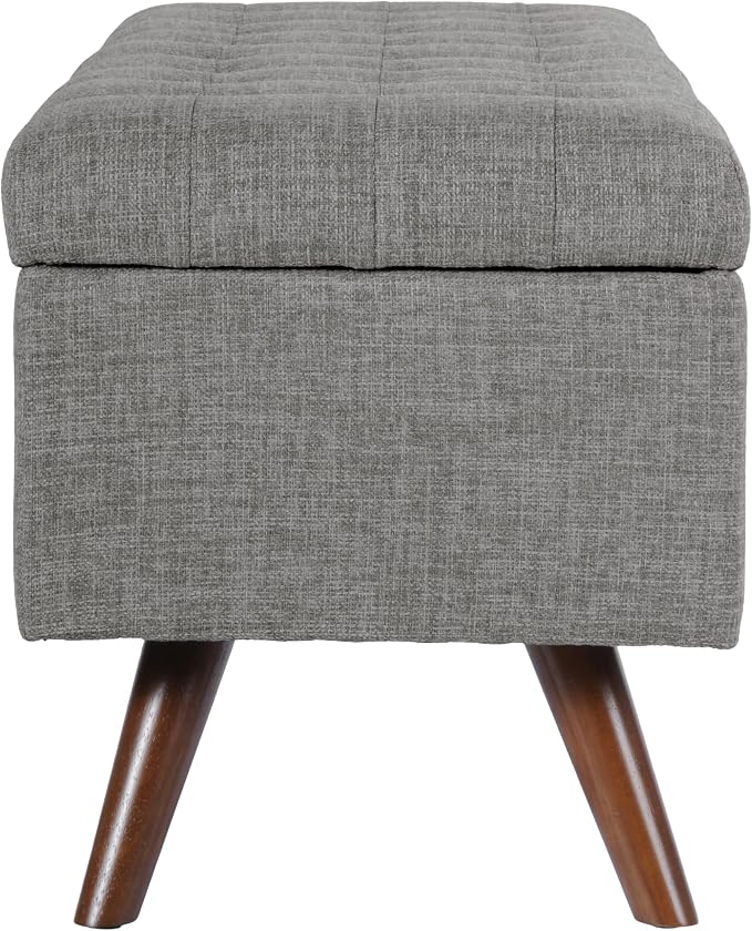 HomePop 48" Modern Tufted Storage Bench - Medium Gray