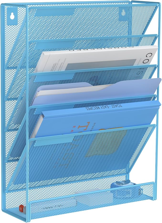 Kuntine.B Wall File Organizer Office Hanging Magazine Holder Wall File Organizer for Office Home