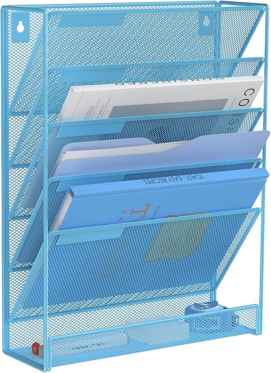 Kuntine.B Wall File Organizer Office Hanging Magazine Holder Wall File Organizer for Office Home