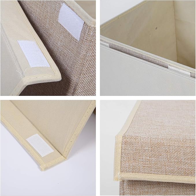 Large Toy Box Chest Storage with Flip-Top Lid, Kids Toy Storage Bin Boxes | Toy Chest with Rivets Handles for Kids, Boys, Girls, Nursery, Playroom, Living Room, Bedroom, 25"x 13" x 16" (Linen Beige)