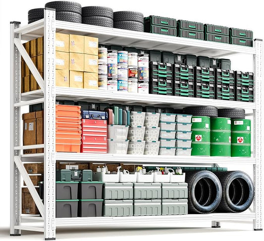 Letaya 6000LBS Storage Shelves Heavy Duty,79" W Garage Shelving Units, 4 Tier Adjustable Utility Rack Shelf,Large Metal Industrial Shelves,for Shop,Warehouse,Basement (79" W x 24" D x 79" H)