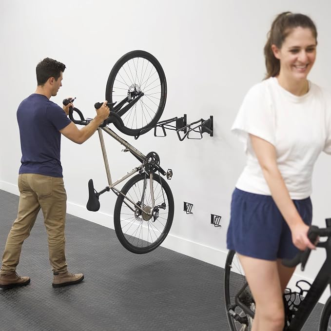 StoreYourBoard Swivel Bike Wall Mount, No Lift Vertical Rack, 4 Pack | Wall Mount Bike Rack, Vertical Bike Storage, Swivels Flat to Wall, No Lift