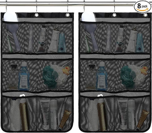 Fammart Mesh Shower Caddy Hanging, Quick-Drying Shower Organizer with 7 Pockets, Portable Bathroom Organizers and Storage for Shampoo, Soap, Loofah, Travel, and Cruise Essentials