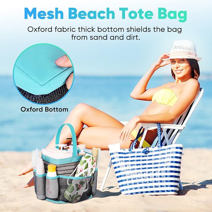 EUDELE Mesh Shower Caddy Portable for College Dorm Room Essentials, Shower Caddy Dorm with 9-Pocket Large Capacity for Beach, Swimming, Gym, Camping, Travel essentials